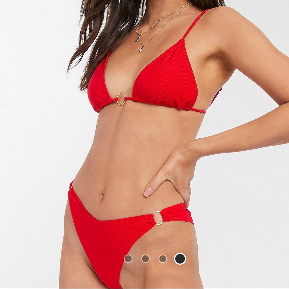 Red Bikini with gold accents